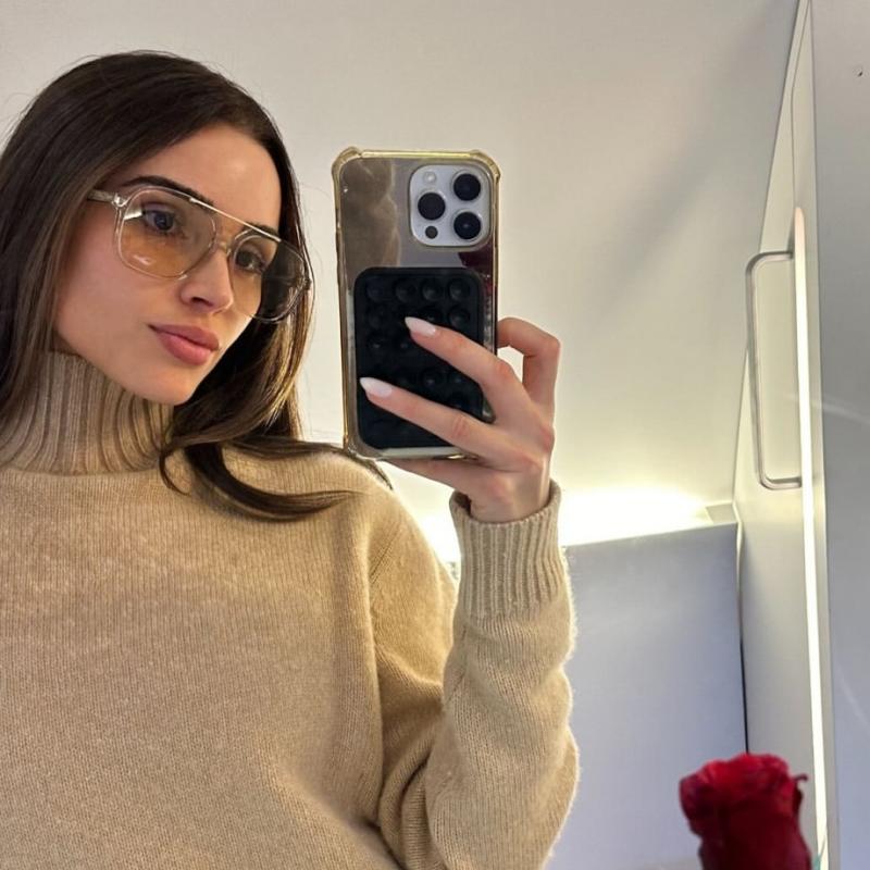 Saint Laurent SL545 Aviator Sunglasses in Transparent Beige