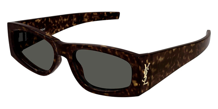 Saint Laurent SLM95/F Gafas de sol estilo ojo de gato con montura gruesa en oro negro