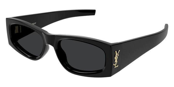 Saint Laurent SLM95/F Gafas de sol estilo ojo de gato con montura gruesa en oro negro