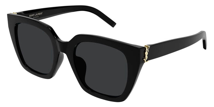 Saint Laurent SLM95/F Gafas de sol estilo ojo de gato con montura gruesa en oro negro