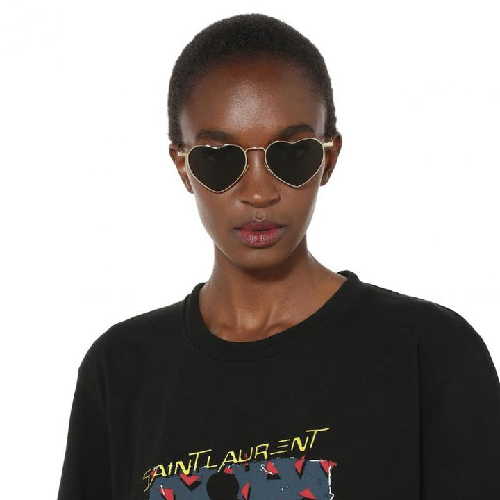 Saint Laurent SL301 LouLou Heart Sunglasses in Gold