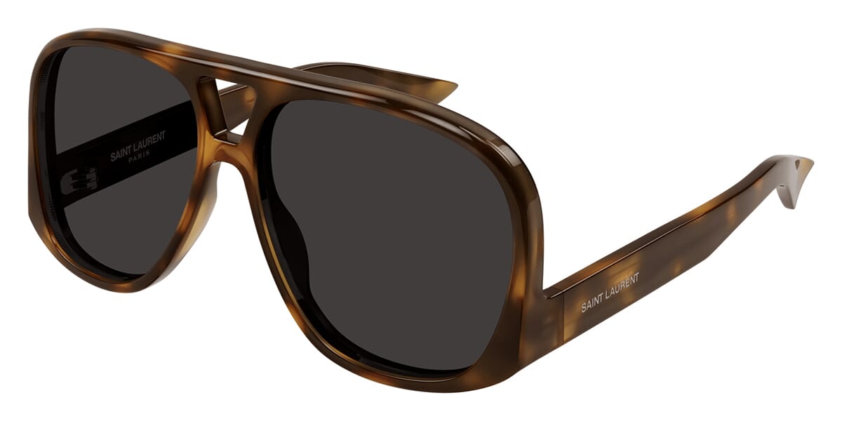 Saint Laurent SL652/F Solace Aviator Sunglasses in Havana Brown