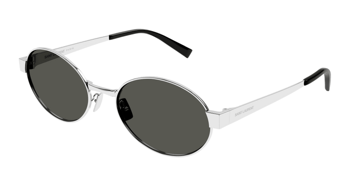Saint Laurent SL692 Oval Sunglasses in Silver Grey
