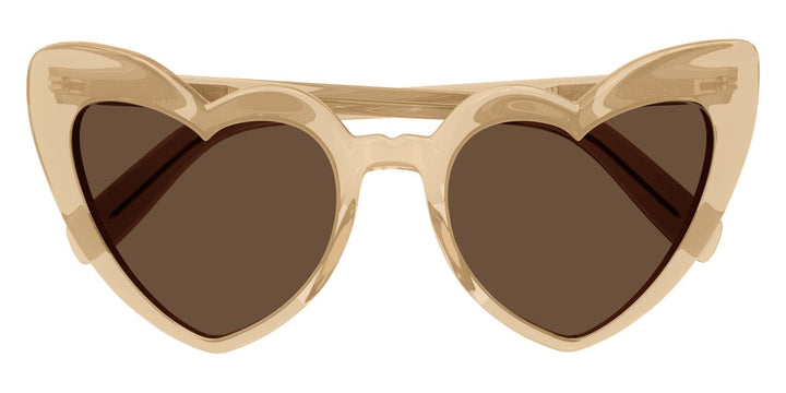 Saint Laurent SL181 Loulou Heart Sunglasses in Nude