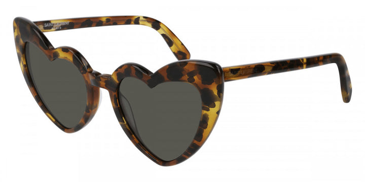 Saint Laurent SL181 havana brown tortoiseshell cat-eye sunglasses with dark lenses
