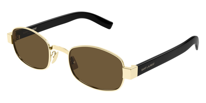 Saint Laurent SL706 Oval Sunglasses in Gold Brown