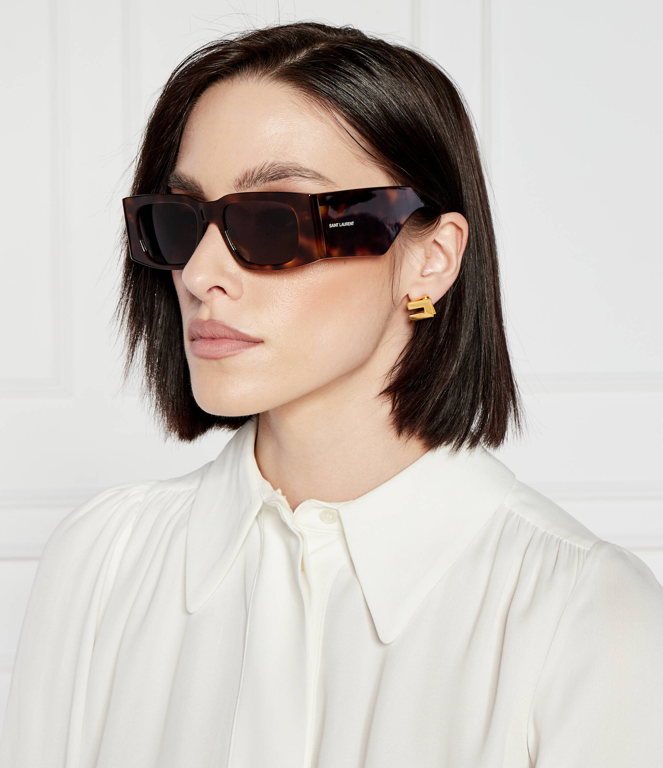 Saint Laurent SL654 Sunglasses in Havana Brown | Designer Daydream
