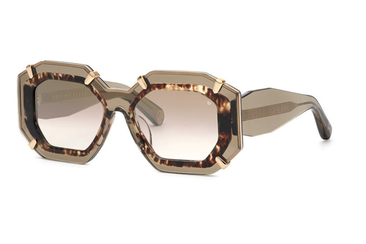 Philipp Plein SPP098V Supreme Star Olive Sunglasses