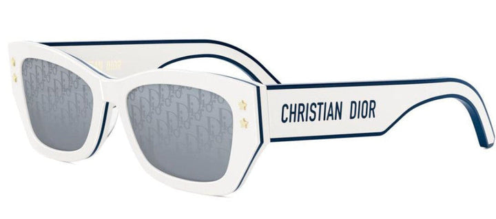 Dior Pacific S2U Cat Eye Sunglasses in White Logo Mirror