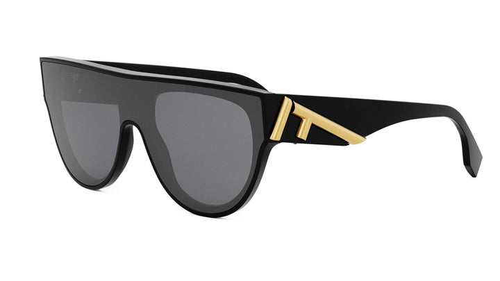 Fendi FE40040U Gafas de sol redondas negras con espejo 
