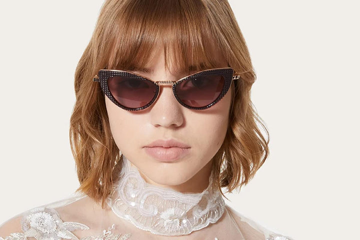 Valentino VLS102-C VIII Burgundy Cat Eye Sunglasses
