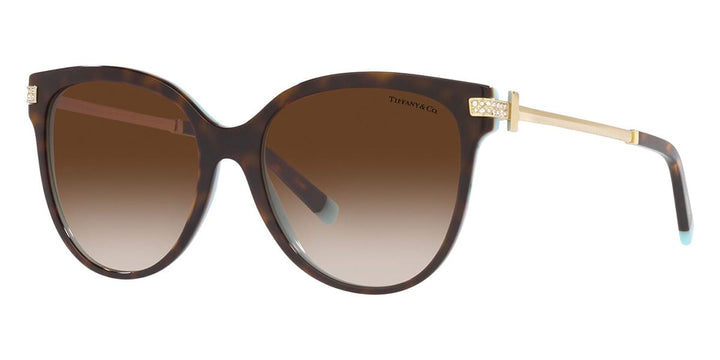 Tiffany &amp; Co TF4193B Cat Eye Sunglasses in Havana Brown
