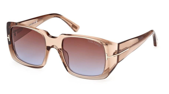 Tom Ford Ryder FT1035 Square Sunglasses in Shiny Light Brown