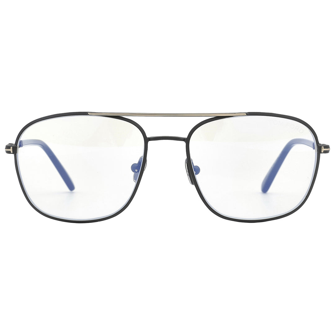FT5830-B Black Gold Squared Aviator Bluelight Frames
