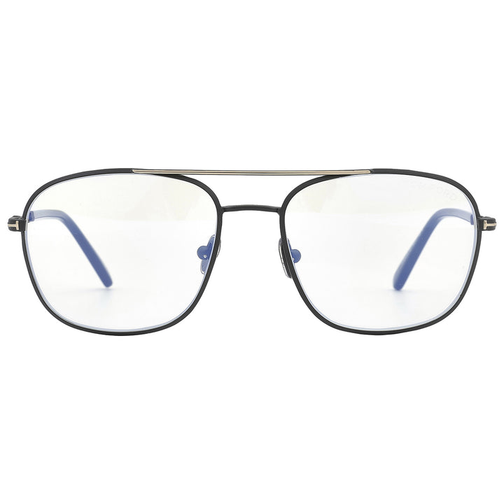 FT5830-B Black Gold Squared Aviator Bluelight Frames