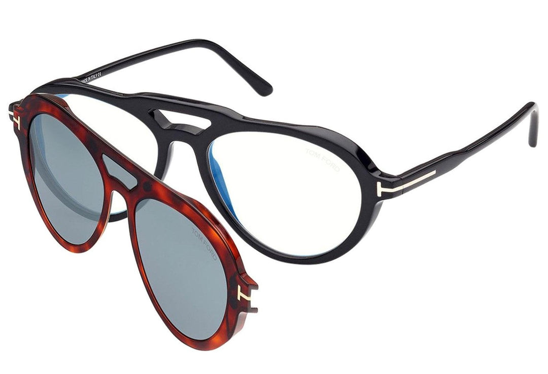 Tom Ford FT5760-B Black Clip On Bluelight Eyeglasses Frames