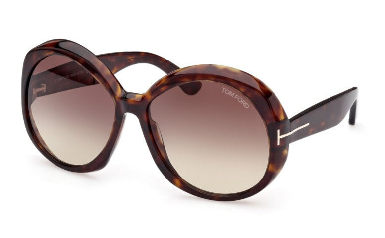 Tom Ford Annabelle tortoiseshell round sunglasses with gradient brown lenses