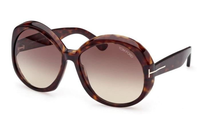 Tom Ford Annabelle tortoiseshell round sunglasses with gradient brown lenses