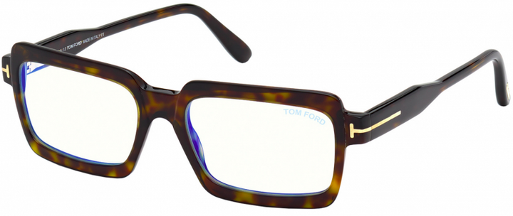 Tom Ford FT5711-B Rectangular Bluelight Frames in Havana Brown