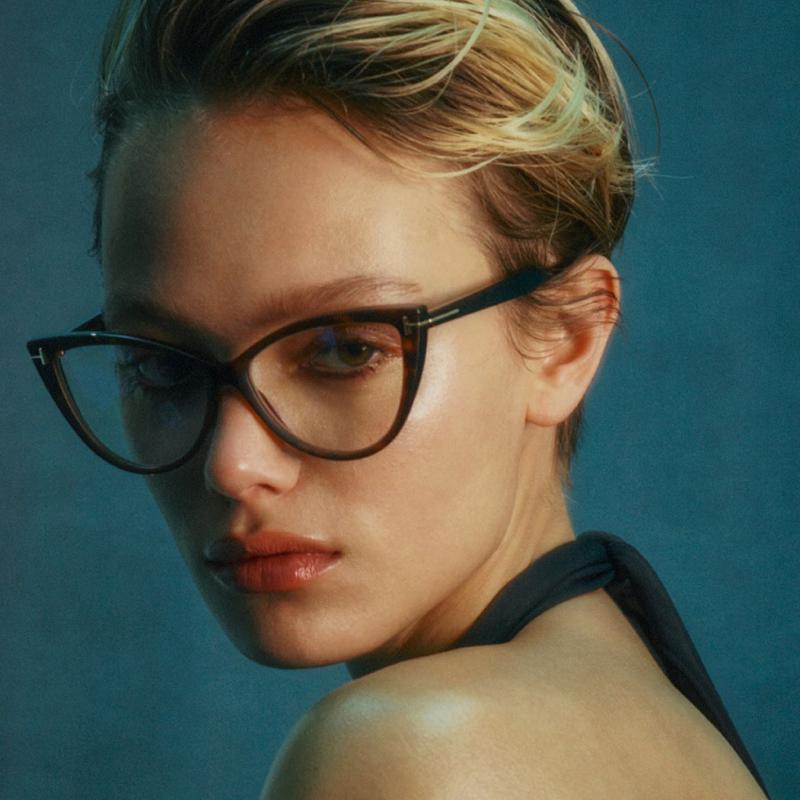Tom Ford FT5843-B Black Cat Eye Bluelight Frames