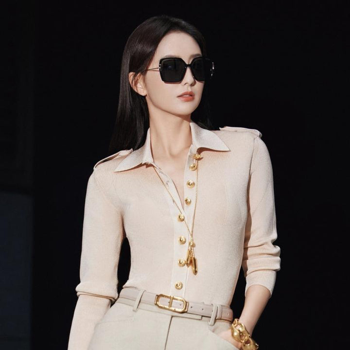 Gafas de sol estilo ojo de gato de metal Elise de Tom Ford en oro rosa