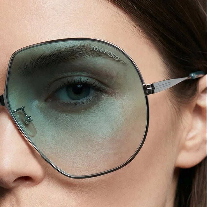 Tom Ford Tara FT0785 Oversized Sunglasses in Silver Green