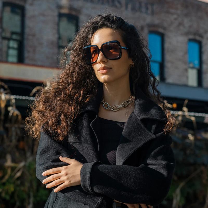 Tom Ford Lorelai FT1156 Oversized Sunglasses in Black Orange
