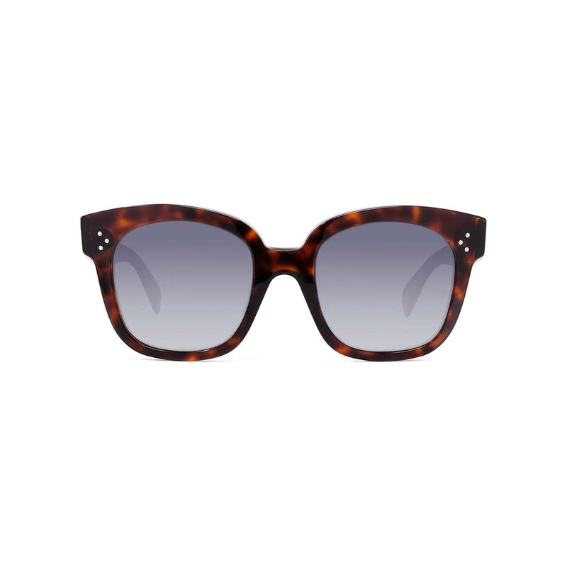 Celine Havana brown square sunglasses, front view, tinted lenses