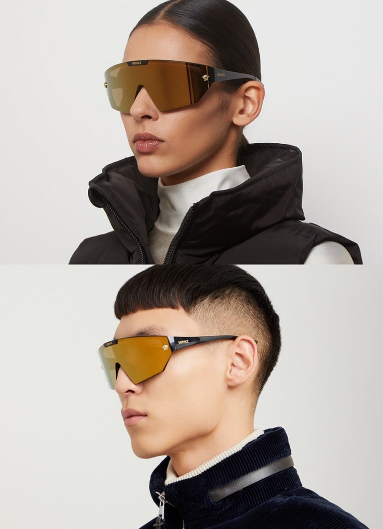Versace VE4461 2 Lens Shield Sunglasses in Black