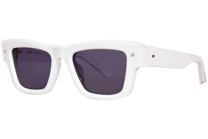 Valentino unisex sunglasses, white frames and dark purple square lenses