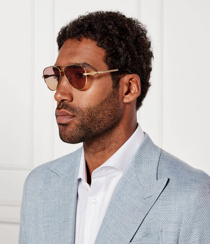 Versace VE2283 Aviator Sunglasses in Gold Pink