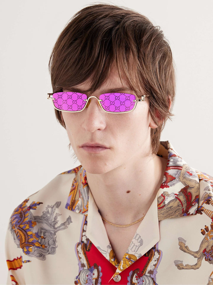 Gucci GG1278S Rimless Sunglasses in Pink Monogram