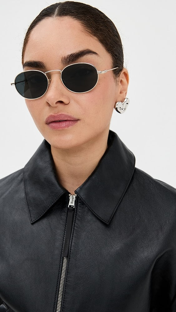 Saint Laurent SL799 Round Metal Sunglasses in Black – Designer