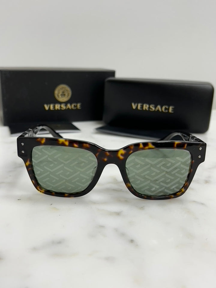 Versace VE4421 Brown La Greca Monogram Sunglasses