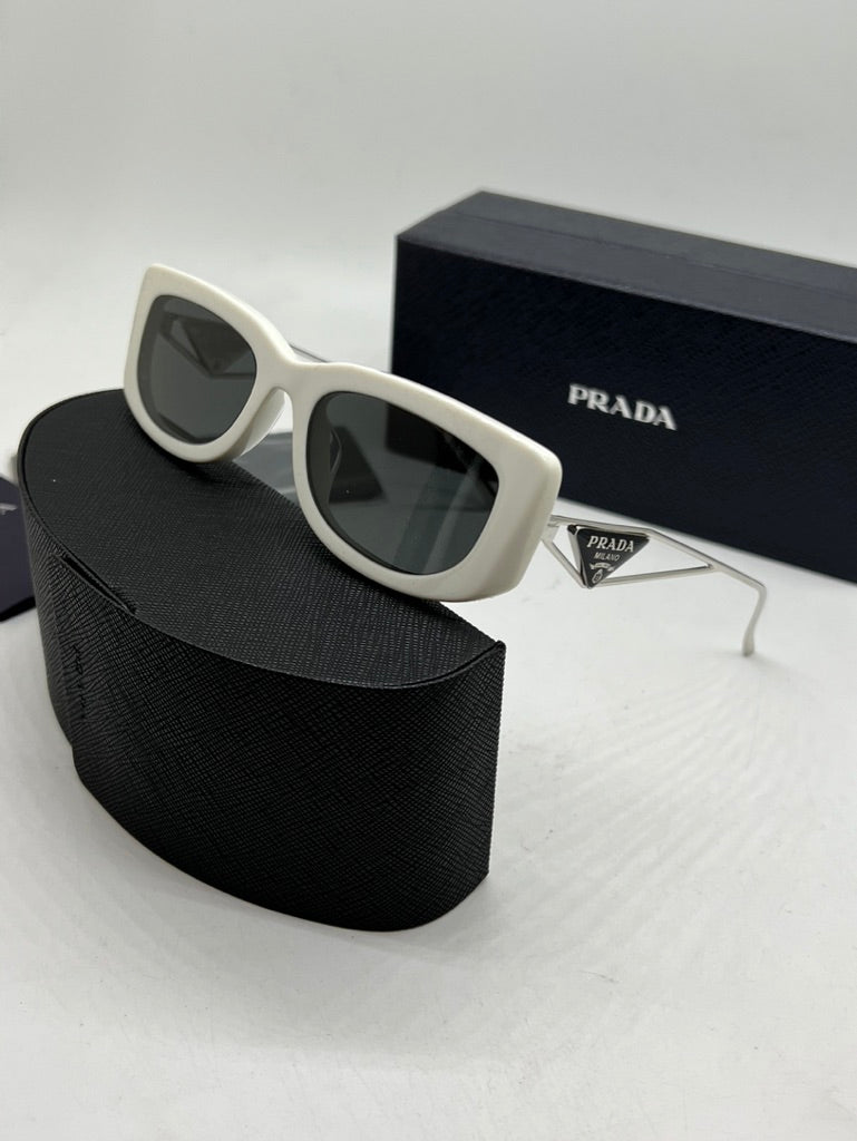 Prada PR14YS Slim Sunglasses in Talc White