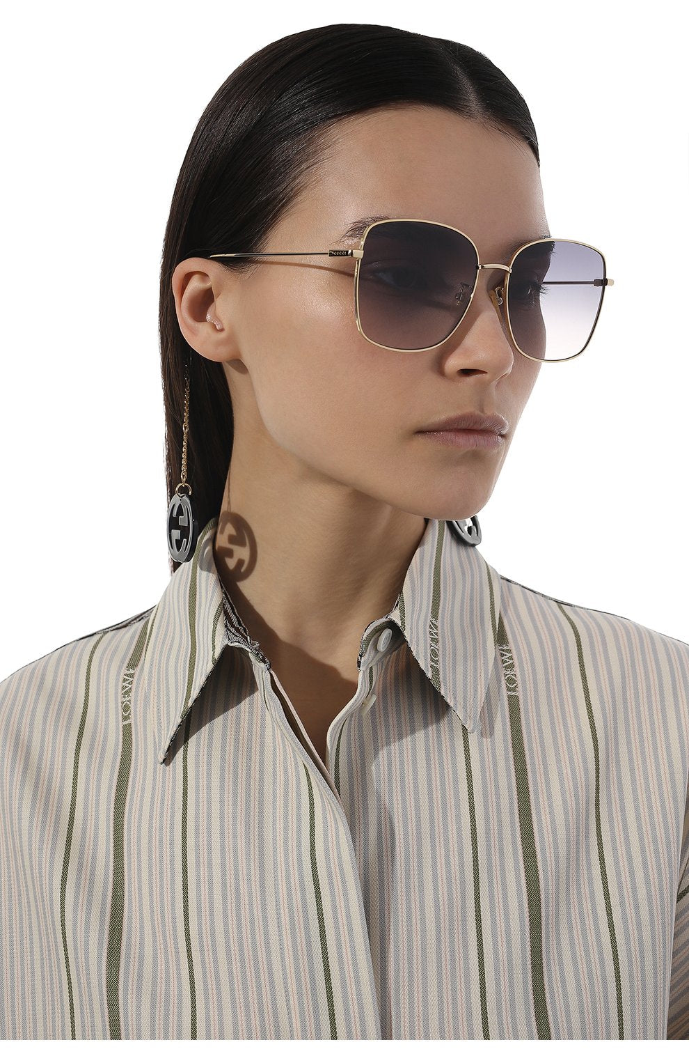 Gucci GG1030SK Pendientes Gafas de sol cuadradas extragrandes 