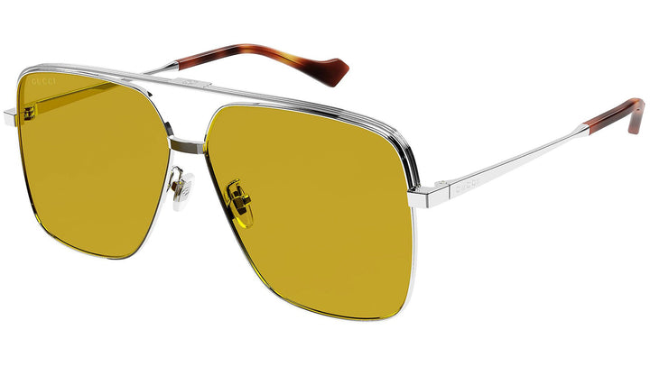 Gucci GG1099SA Navigator Oversized Pilot Sunglasses in Yellow Lens