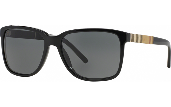 宅配ホクロモンスター BURBERRY BLACK LABEL Burberry BE4181 Black Unisex Square Sunglasses | Designer Daydream