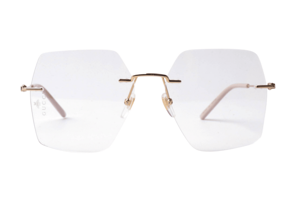 Gucci GG0683O Oversized Hexagon Rimless Eyeglasses Frames