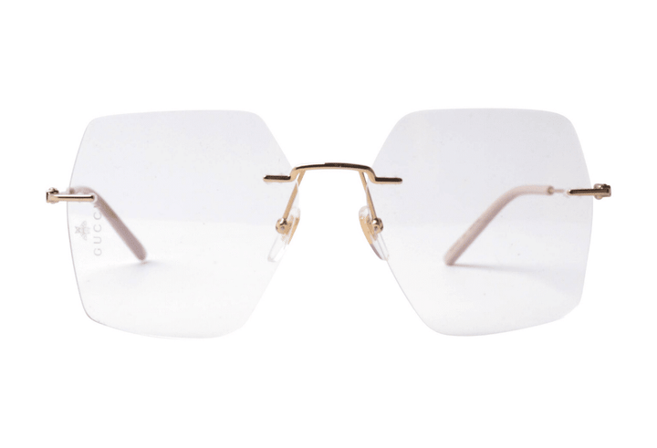Gucci GG0683O Oversized Hexagon Rimless Eyeglasses Frames