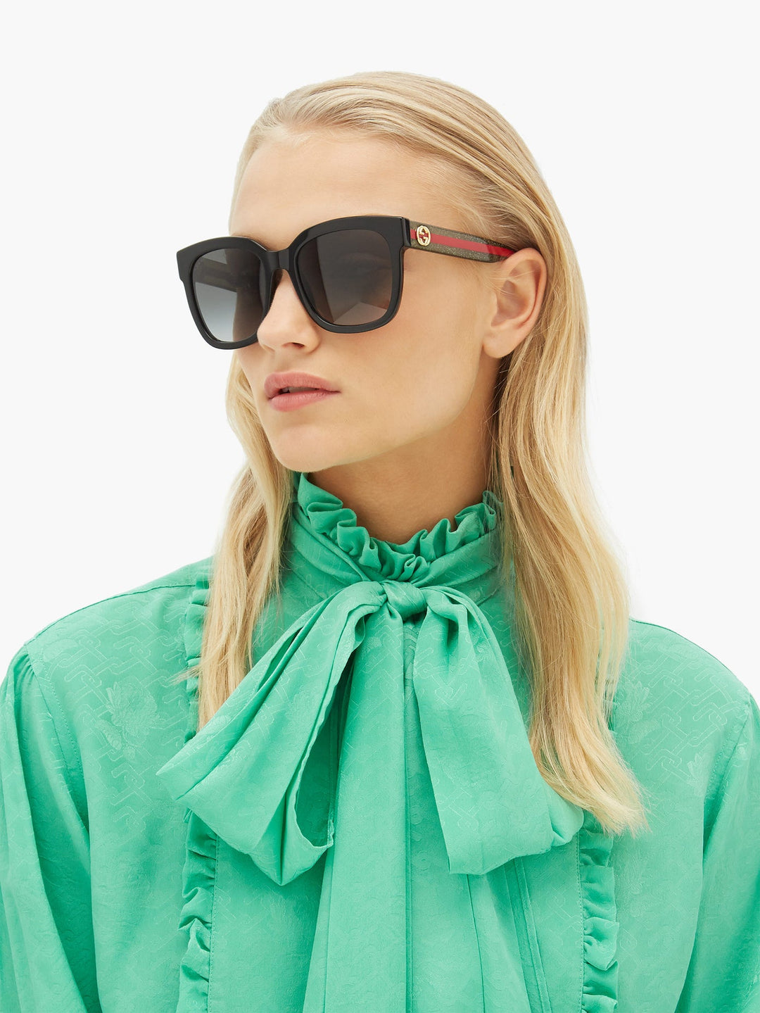 Square Sunglasses Gucci Sunglasses With Stripe Gucci GG0034SN