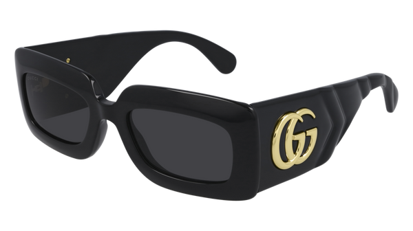 Gucci GG0811S Thick Rim Rectangle Quilted Sunglasses in Black Gucci GG0811S Thick Rim Rectangle Quilted Sunglasses in Black