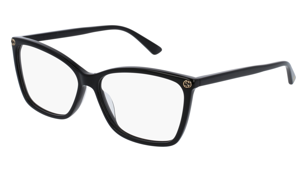 Gucci GG0025O Black Squared Cat Eye Frames