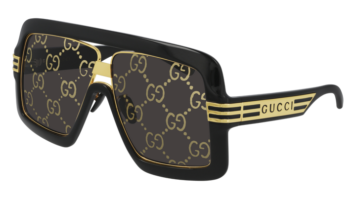 Gucci GG0900S Oversized Aviator Mirrored Sunglasses in Black