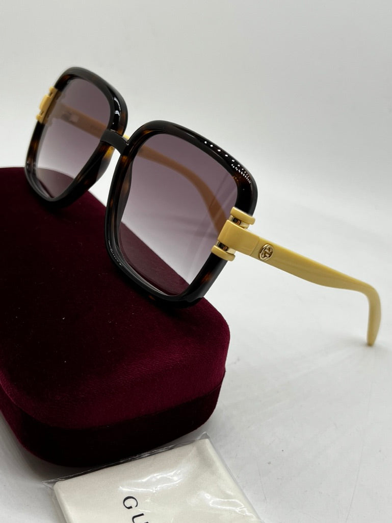 Gucci GG1066S Square Sunglasses in Tortoise Ivory