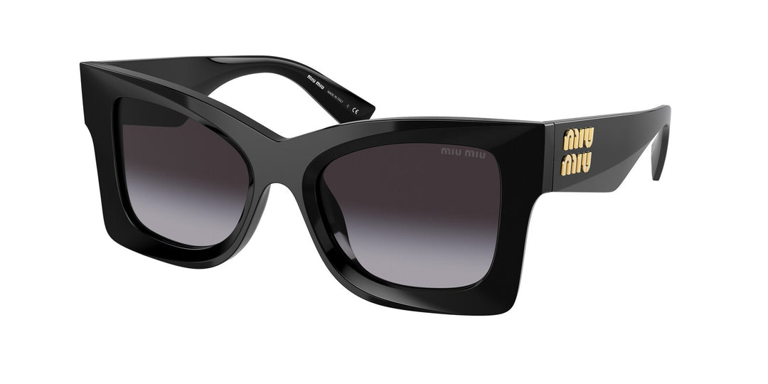 Miu Miu MU08WS Black Gold Thick Cat Eye Sunglasses