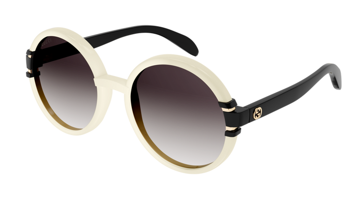 Gafas de sol redondas Gucci GG1067S en marfil 
