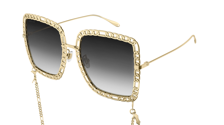 Gafas de sol cuadradas extragrandes con collar de cadena Gucci GG1033S 