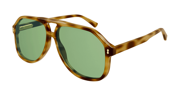 Gucci GG1042S Honey Havana Aviator Sunglasses