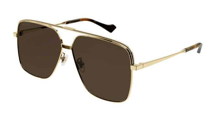 Gafas de sol piloto extragrandes Gucci GG1099SA Navigator con lentes marrones